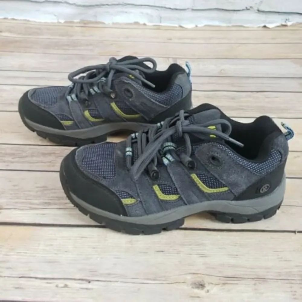 Northside Monroe Low Jr Suede Boys shoes Size 2Y Gray black lace up